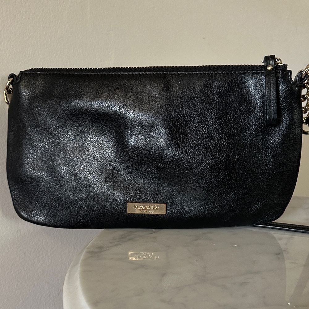 Kate Spade Black Leather Crossbody Bag with Bow Detail - Picture 2 of 8